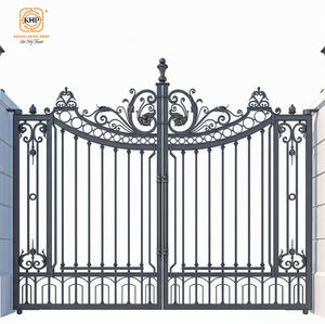 Portails en treillis de fer forgé pour entrée de villa de luxe néoclassique, en acier galvanisé à chaud forgé à la main, prix usine sur mesure - Product Image 6