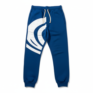 PRO ENTERPRISES <b>Men's</b> Blue Cotton/Nylon Sweatpants <b>White</b> Side Stripe Logo Elastic Waist Anti-static Acid Wash High Waist - Product Image 1