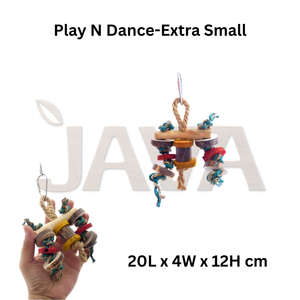 Juguetes Ecológicos de Madera Dura para Pájaros, Juguetes de Madera de Café Play N Dance XS para Masticar para Mascotas - Product Image 2