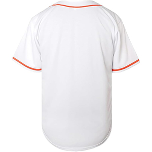Maillot de baseball classique blanc traditionnel avec des bordures à fines rayures rouges unisexes, haut de performance pour activités sportives - Product Image 2