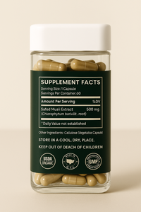 Cápsulas de suplementos de hierbas orgánicas SafedMusli para la salud masculina adulta y soporte energético Suministro de etiqueta privada de fábrica OEM - Product Image 5