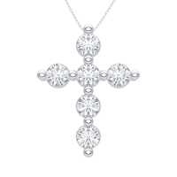 Collar de Oro Sólido de 14K con Diamante Redondo de Corte Brillante Cultivado en Laboratorio, Joyería Fina Personalizada para Mujer, Regalo de Boda
