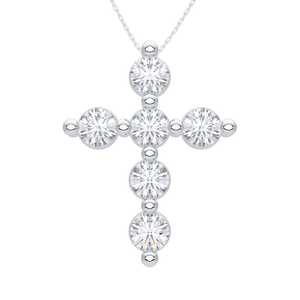 Wholesale 14K Solid Gold Lab Grown Diamond Cross <b>Necklace</b> Custom Fine Jewelry Direct Manufacturer Supplier For Women - Product Image 3