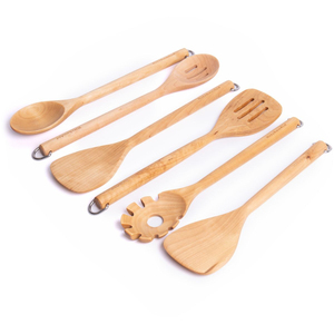 Wholesale Handmade Acacia Wooden Cooking Spoon Set Eco-Friendly Kitchen With <b>Holder</b> For Non Stick Pans Kitchen Daily Use - Product Image 3