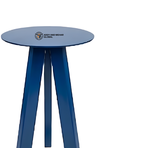 Modern Blue Iron Metal <b>Stool</b> with Angled Legs Round Top Contemporary Industrial Side <b>Stool</b> Designer Accent Seating for Home Cafe - Product Image 2
