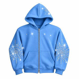 Sudadera Deportiva Extra Grande Personalizada con Cierre, de Algodón Suave, para Hombre, con Estampado DTG, Bordado y Serigrafía - Product Image 1