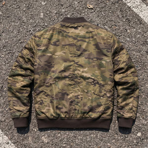 Men's Camouflage Bomber <b>Jacket</b> Zipper Closure Crew Neck Nylon Memory Coat Mens Casual Wear Regular Fit Bomber <b>Jackets</b> Men - Product Image 3