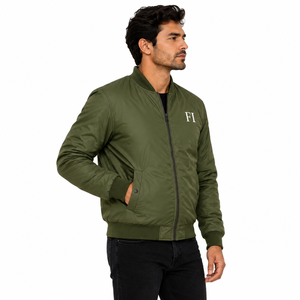 Chaqueta Bomber para Hombre, Cierre Frontal con Cremallera, Estilo Casual, Cuello Alto, Material de Poliéster, Chaquetas Personalizadas OEM para Hombre, Abrigo Impermeable al por Mayor - Product Image 2