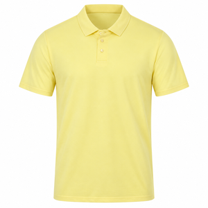 Prix bas, faible MOQ, 100% polyester, blanc uni, tricoté, anti-boulochage, manches courtes, uniforme, logo personnalisé brodé ou imprimé, pour hommes - Product Image 2