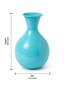 แจกันดอกไม้โลหะสีฟ้าสดใส งานแฮนด์เมด ดีไซน์กันลื่น เงางาม สำหรับวางบนโต๊ะ น้ำหนักเบา มีจำหน่าย - Product Image 3