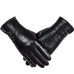 Gants en cuir véritable de haute qualité, style uni, doublure chaude, vente en gros (20 paires) - Product Image 2