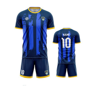 Maillot de football d'hiver respirant à manches courtes pour adultes, uniforme de football avec logo frontal, 100% polyester - Product Image 3