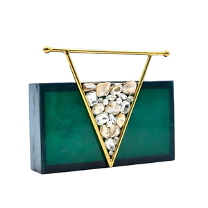 Pochette élégante en résine époxy style glamour, transparente, pour réceptions de mariage, collection de mode. - Product Image 1