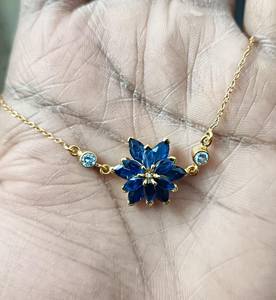 Blue Marquise Cut Sapphire Bracelet 925 Sterling Silver 14K Gold Plated Handmade Dainty Wedding Jewelry Gift - Product Image 2