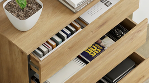 Wholesale Luxury Natural <b>Wood</b> Finish <b>Chest</b> of Drawers Multi Tier <b>Storage</b> Cabinet Organizer Unit for Bedroom and Home Decor - Product Image 3