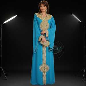 Wholesale AWAIS HOUSE Lightweight Handmade Traditional Muslim Wedding Dress 'D'-Plus Size Georgette High Neck <b>Sequined</b> Beaded - Product Image 3