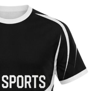 Maillot de handball bicolore noir et blanc pour hommes, manches courtes, vêtements de sport athlétiques, polyester, entraînement, match - Product Image 5