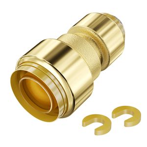 Raccordi per Tubi Idraulici 1/2" 3/4" 12 Pezzi in Ottone Resistenti a Innesto Rapido Senza Necessità di Utensili - Product Image 1