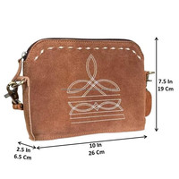 Sac à bandoulière en cuir suédé véritable avec crochet, modèle Arshiya Enterprises, marques de créateurs célèbres, style bottes, vente chaude