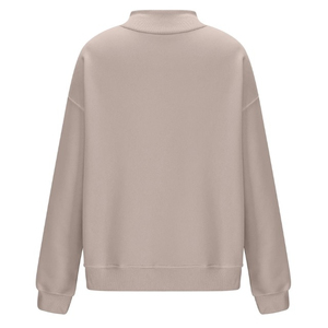 Sudadera de cuello alto para mujer, personalizada OEM, 100% algodón polar, oversize, con bordado, jersey de cuello alto, tejido de color liso, corte regular - Product Image 2