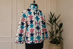 Premium 100% Cotton Suzani <b>Jacket</b> for Women Handmade Colorful <b>Star</b> Embroidery Bohemian Designer Coat Wholesale Supplier - Product Image 2