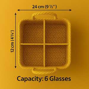 Portavasos de Bambú Tejido a Mano Estilo Bohemio para 6 Vasos |   Organizador de Cocina y Comedor Ecológico y Duradero - Product Image 4