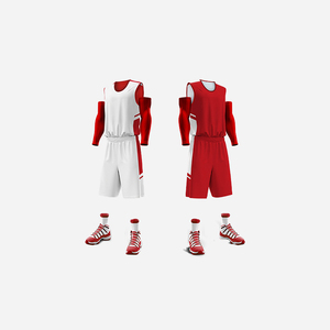 Custom Sublimation Basketball Uniform Reversible Jersey Set <b>Long</b> <b>Sleeve</b> <b>Vest</b> Shorts Team Sports Kit - Product Image 6