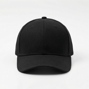 <b>Black</b> 6-Panel <b>Baseball</b> <b>Cap</b> Adjustable Fitted Unisex Cotton Twill Casual Hat Solid Color Adult Size - Product Image 1