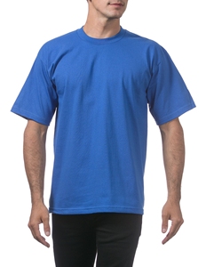 เสื้อยืดแขนสั้นผู้ชายสีน้ำเงินรอยัล ผ้าฝ้าย ทรงปกติ คอกลม สไตล์ลำลอง สีพื้น ระบายอากาศได้ดี ผ้าเจอร์ซีย์ถัก ลายพิมพ์ด้านหน้า - Product Image 5