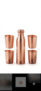 Ensemble de bouteilles d'eau en verre cuivre antique à texture martelée, revêtement anti-corrosion, résistant à l'eau bouillante, compatible lave-vaisselle, boîte personnalisée - Product Image 6