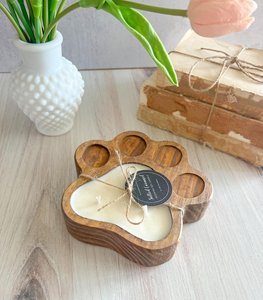 Cuenco de Madera Hecho a Mano con Forma de Pata para Velas, Cuenco Rústico de Cera Estilo Granja, Centro de Mesa Decorativo para el Hogar - Product Image 4