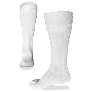 Chaussettes pour kilt les plus vendues, chaussettes écossaises traditionnelles pour kilt, design côtelé, s'ajustent jusqu'au bord du pantalon pour dissimuler les bas. - Product Image 1