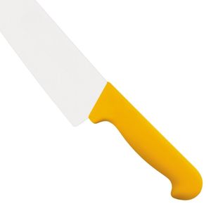 Couteaux de chef robustes, lame en acier inoxydable de 300 mm avec manche ergonomique jaune pour la découpe de viande en cuisine commerciale - Product Image 4