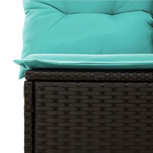 Juego de sofás de jardín de ratán sintético negro de 7 piezas con cojines, muebles de patio - Product Image 6