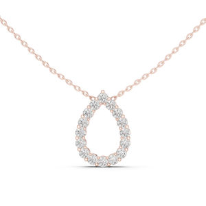 จี้เพชรทรงกลมทองคำขาว 14K สำหรับผู้หญิง |   การตั้งหมั้น |   เพชรที่เพิ่งเพาะเลี้ยง - Product Image 2