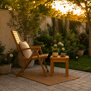 Bisoepo Slatted Outdoor <b>End</b> <b>Table</b> Rustic Solid Teak Durable Premium Quality Weather Resistant Patio Garden Hotel Resort - Product Image 5