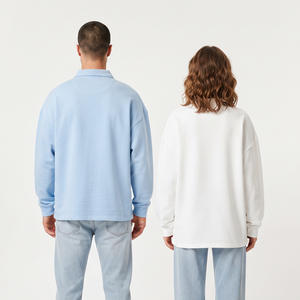 Camisetas Polo de Poliéster para Hombre y Mujer, 100% Algodón Poliéster, Manga Larga, Hombros Caídos, Cierre de Botones, Cuello Camisero - Product Image 2