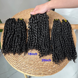 Paquets de cheveux bouclés pixie vietnamiens bruts cousus en 100% cheveux humains non traités birmans bouclés extensions de cheveux humains bruts tête complète - Product Image 4