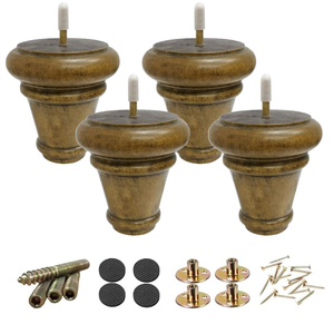 Pieds de canapé en bois tourné traditionnels, pieds de chaise et de table en bois massif, design classique, OEM Vietnam - Product Image 5