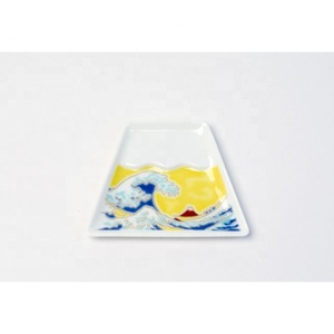 Vajilla de cerámica Kutani Yaki con paisaje japonés tradicional, vajilla de cerámica con gran técnica de impresión, MF-23, minimefuji - Product Image 1