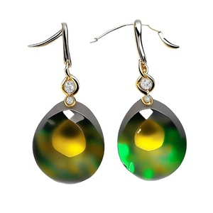 Pendientes largos colgantes de cristal de Zirconia cúbica verde claro para mujer, accesorios de joyería de fiesta de lujo - Product Image 1