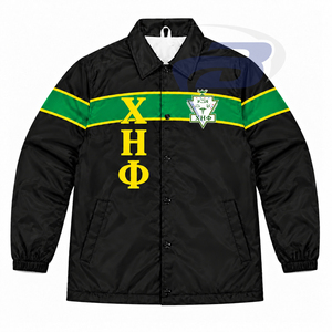 Chaqueta de Invierno Impermeable Personalizada para Mujer de la Hermandad Chi Eta Phi, Chaqueta Deportiva con Botones a Presión, Chaqueta Universitaria con Letras Bordadas - Product Image 1