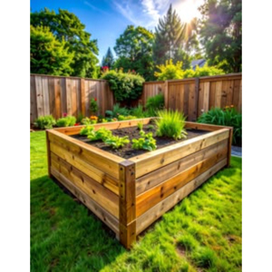 Jardinière surélevée en bois pour légumes, fleurs et herbes, en bois de sapin massif naturel, pour jardinage extérieur - Product Image 4