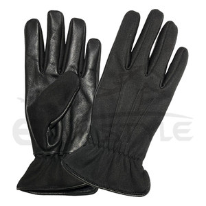 Black Leather <b>Gloves</b> <b>For</b> <b>Men</b> Twill Cuffs Plain Style <b>for</b> Daily Use Winter <b>Driving</b> <b>Gloves</b> OEM Supplier Fashion Winter <b>Gloves</b> - Product Image 1