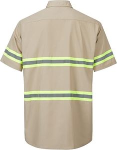 Custom Logo <b>Waterproof</b> Anti-static Short Sleeve 100% Polyester Hi Visibility Safety <b>Work</b> Shirts Wholesale Factory Cheap Price - Product Image 2
