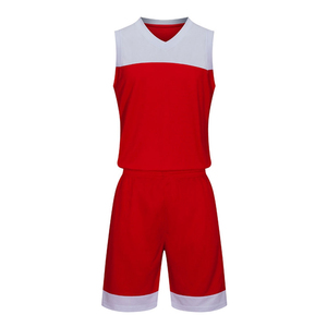 Conjunto de Uniforme de Baloncesto Ligero sin Mangas Rojo y Blanco para Adultos, Transpirable, 100% Poliéster, Ropa Deportiva Unisex - Product Image 1
