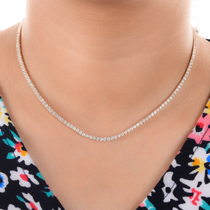 Women's 18K Gold Plated Zinc Alloy Baguette Diamond Channel Set Link Chain Classic Wedding Daily Necklace - Product Image 3