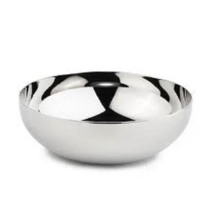 Bol en métal poli au design minimaliste, compatible lave-vaisselle, bol de service alimentaire en acier inoxydable non revêtu, vaisselle de fête - Product Image 3