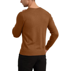 Men's Winter Viscose/Cotton Cable Knit <b>Pullover</b> <b>Sweater</b> Crew Neck Full Sleeve Solid Color Warm Anti-Pilling Front Logo - Product Image 4