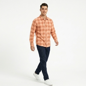 Men's Blue Plaid Long Sleeve <b>Shirt</b> Casual Button Front Woven Flannel <b>Shirt</b> for Everyday Fashion - Product Image 2